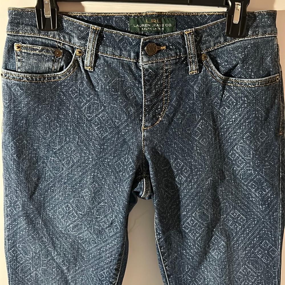 LRL Modern Skinny diamond print jean